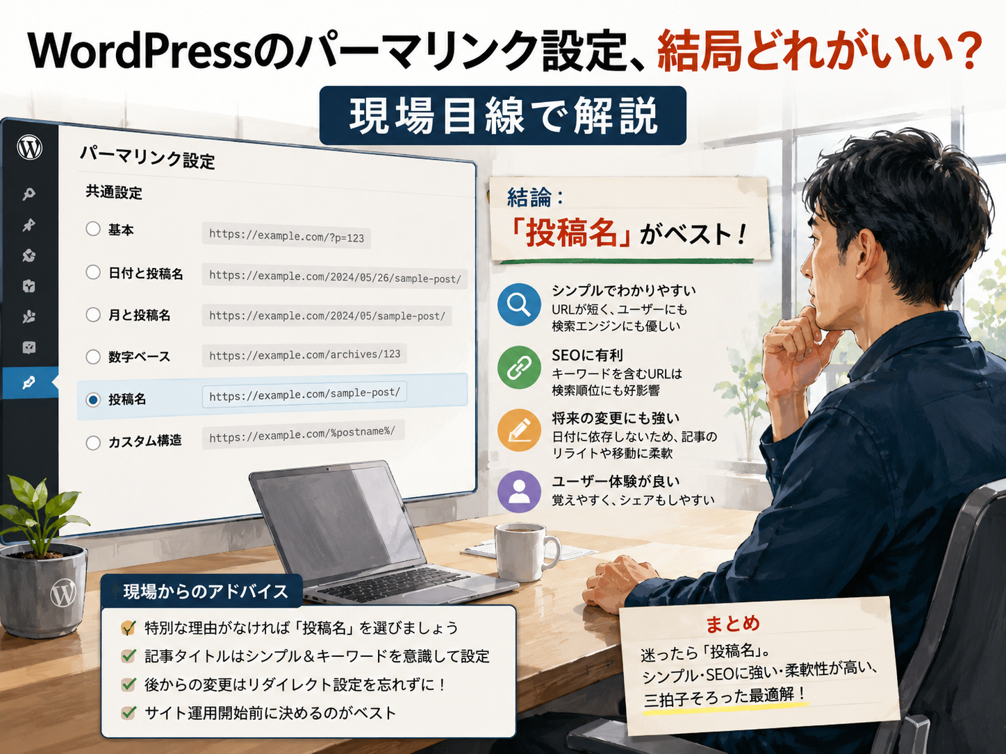 WordPressのパーマリンク設定、結局どれがいい?現場目線で解説してみた!